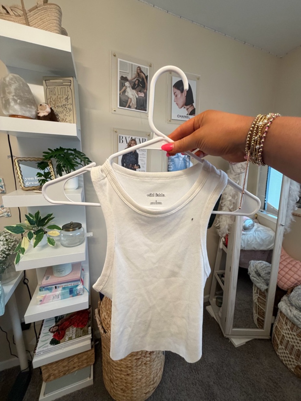 Target Girls White Ribbed Racer Back Tank - Picture 3 of 4